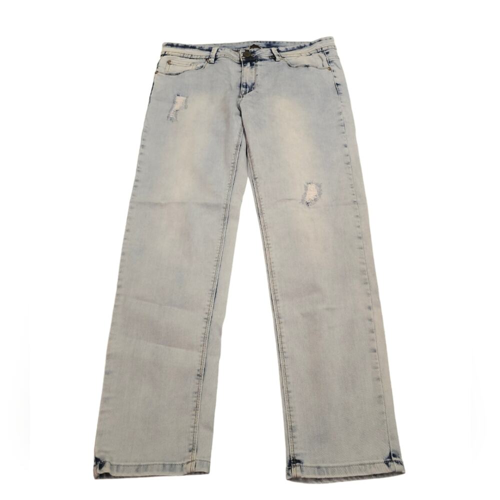 Soft Surroundings Acid Wash Stretch Comfy Straight Leg Jeans Size 10